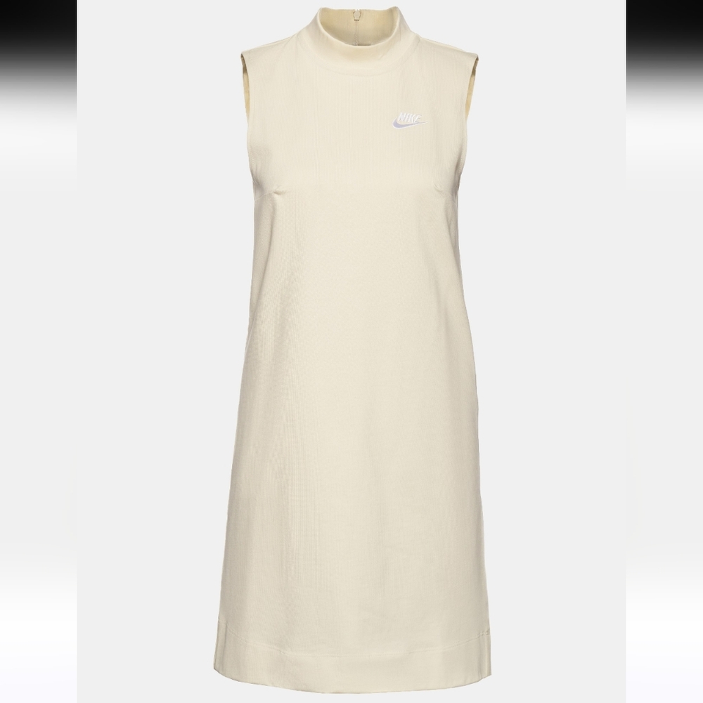 Nike Mock Neck Sportswear Ribbed Tank Dress Size XS In Color Coconut Milk